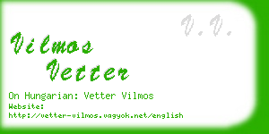 vilmos vetter business card